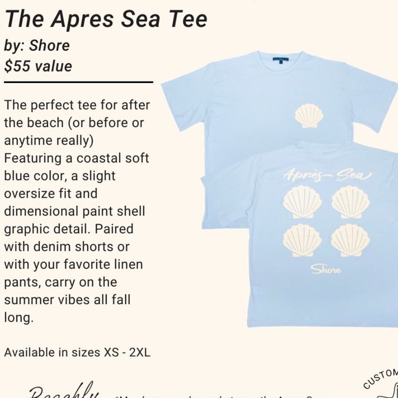 APRES SEA TEE WOMEN’S SIZE SMALL FEATURES COASTALS SOFT BLUE COLOR NWT - Picture 1 of 4